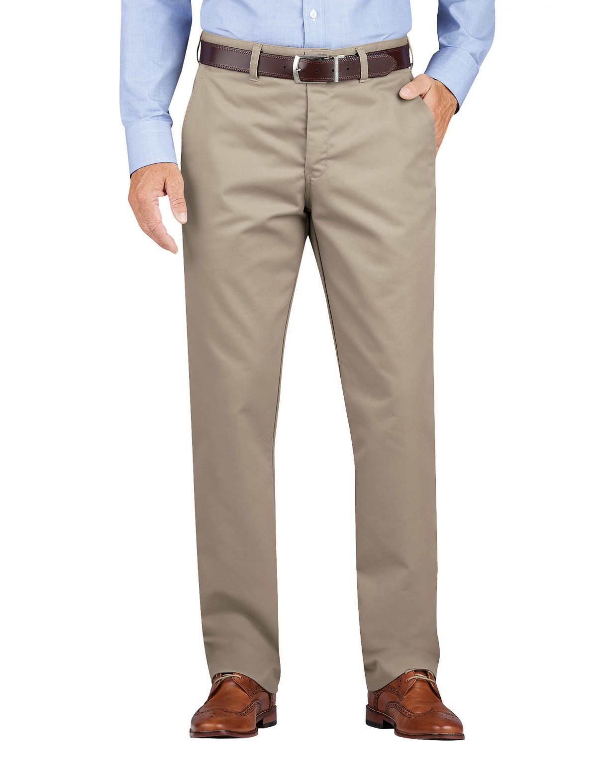 WP900 Slim Fit Tapered Leg Flat Front Khaki Pants Dickies